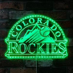 Colorado Rockies Signature Snow Mountain Logo RGB LED Sign