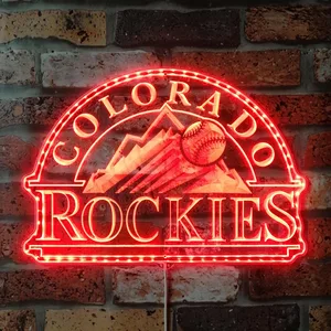 Colorado Rockies Signature Snow Mountain Logo RGB LED Sign