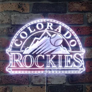 Colorado Rockies Signature Snow Mountain Logo RGB LED Sign