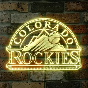 Colorado Rockies Signature Snow Mountain Logo RGB LED Sign