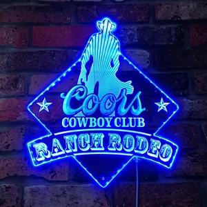 Coors Cowboy Club Ranch Rodeo RGB LED Sign