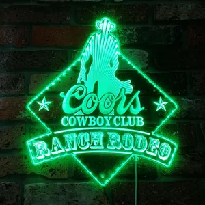 Coors Cowboy Club Ranch Rodeo RGB LED Sign