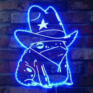 Cowgirl Frog RGB LED Sign