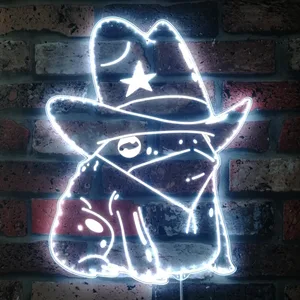 Cowgirl Frog RGB LED Sign