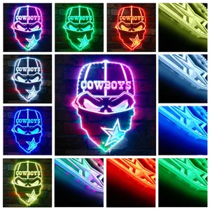 Dallas Cowboys Masked Skull RGB LED Sign