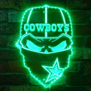Dallas Cowboys Masked Skull RGB LED Sign