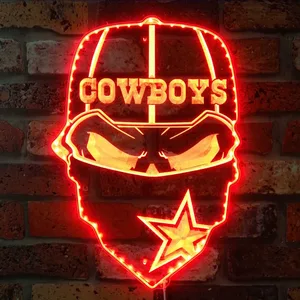 Dallas Cowboys Masked Skull RGB LED Sign