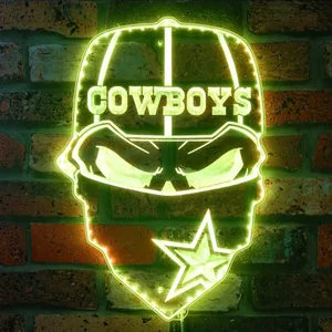 Dallas Cowboys Masked Skull RGB LED Sign