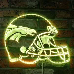 Denver Broncos Helmet Logo RGB LED Sign