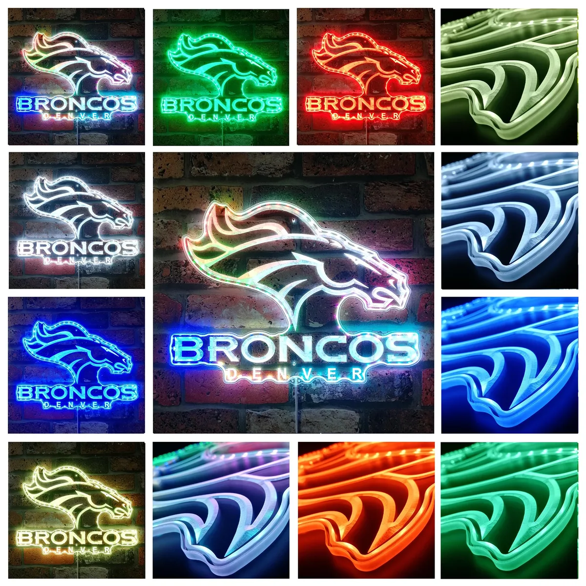Denver Broncos Logo RGB LED Sign