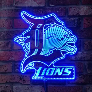 Detroit Lions Logo 2 RGB LED Sign