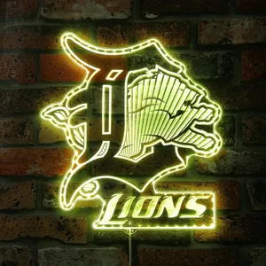 Detroit Lions Logo 2 RGB LED Sign