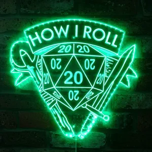 Dungeons and Dragons How I Roll RGB LED Sign