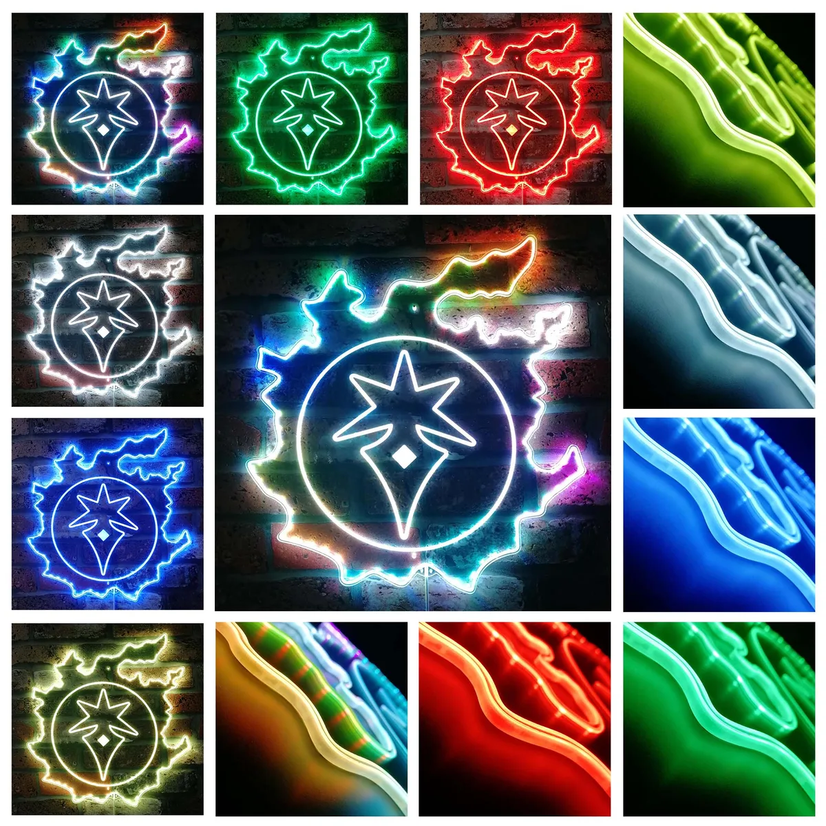 Final Fantasy 14 Dark Knight Symbol RGB LED Sign