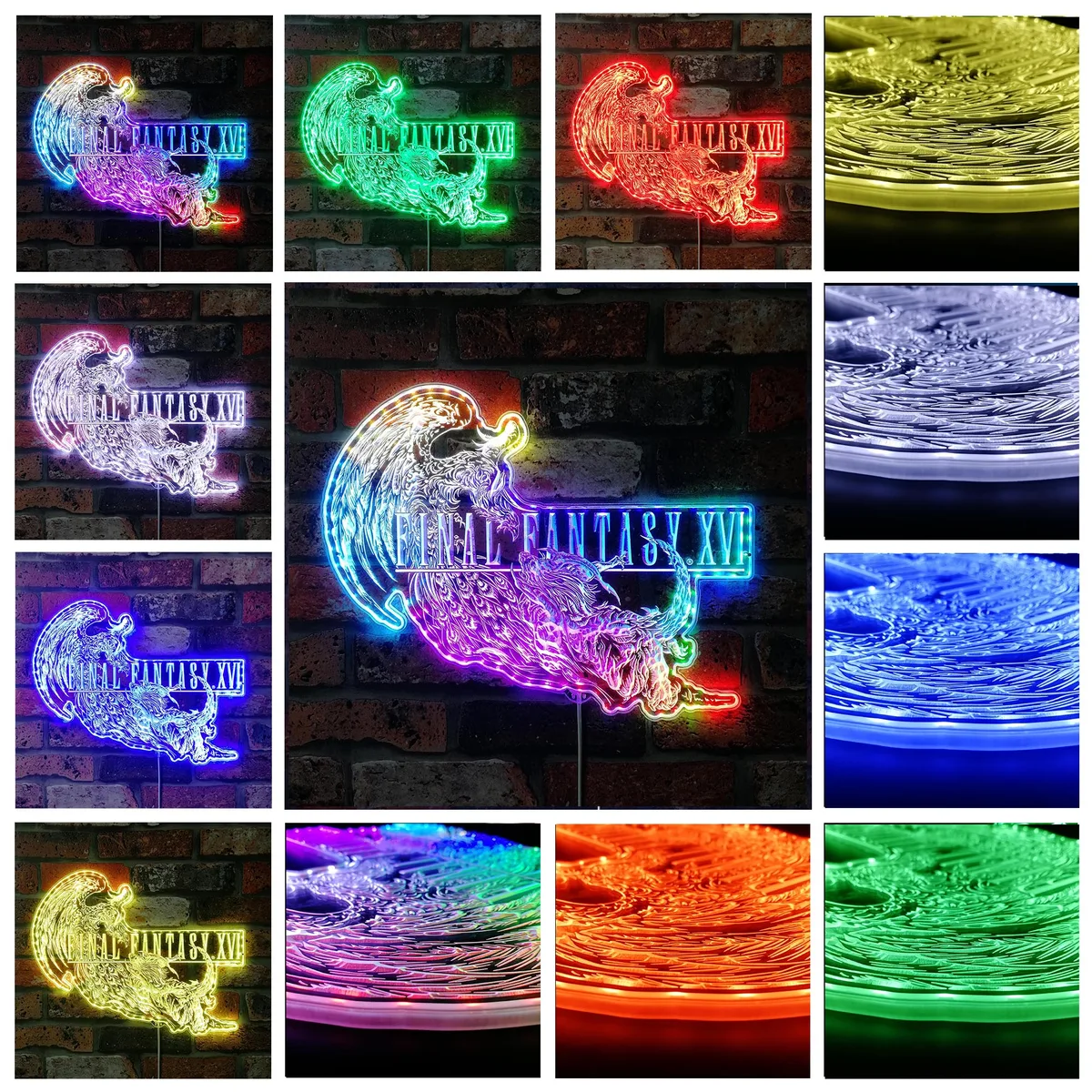 Final Fantasy 16 Logo RGB LED Sign