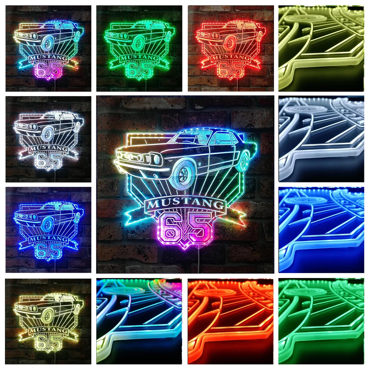 Ford 1965 Ford Mustang GT RGB LED Sign