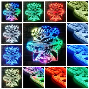 Ford Mustang Garage RGB LED Sign