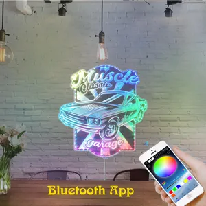Ford Mustang Garage RGB LED Sign