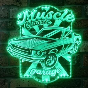 Ford Mustang Garage RGB LED Sign