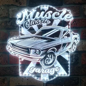 Ford Mustang Garage RGB LED Sign