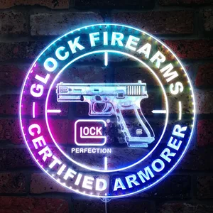 Glock Firearms Logo RGB LED Sign