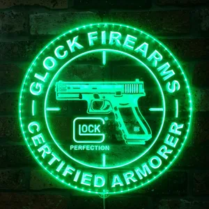 Glock Firearms Logo RGB LED Sign