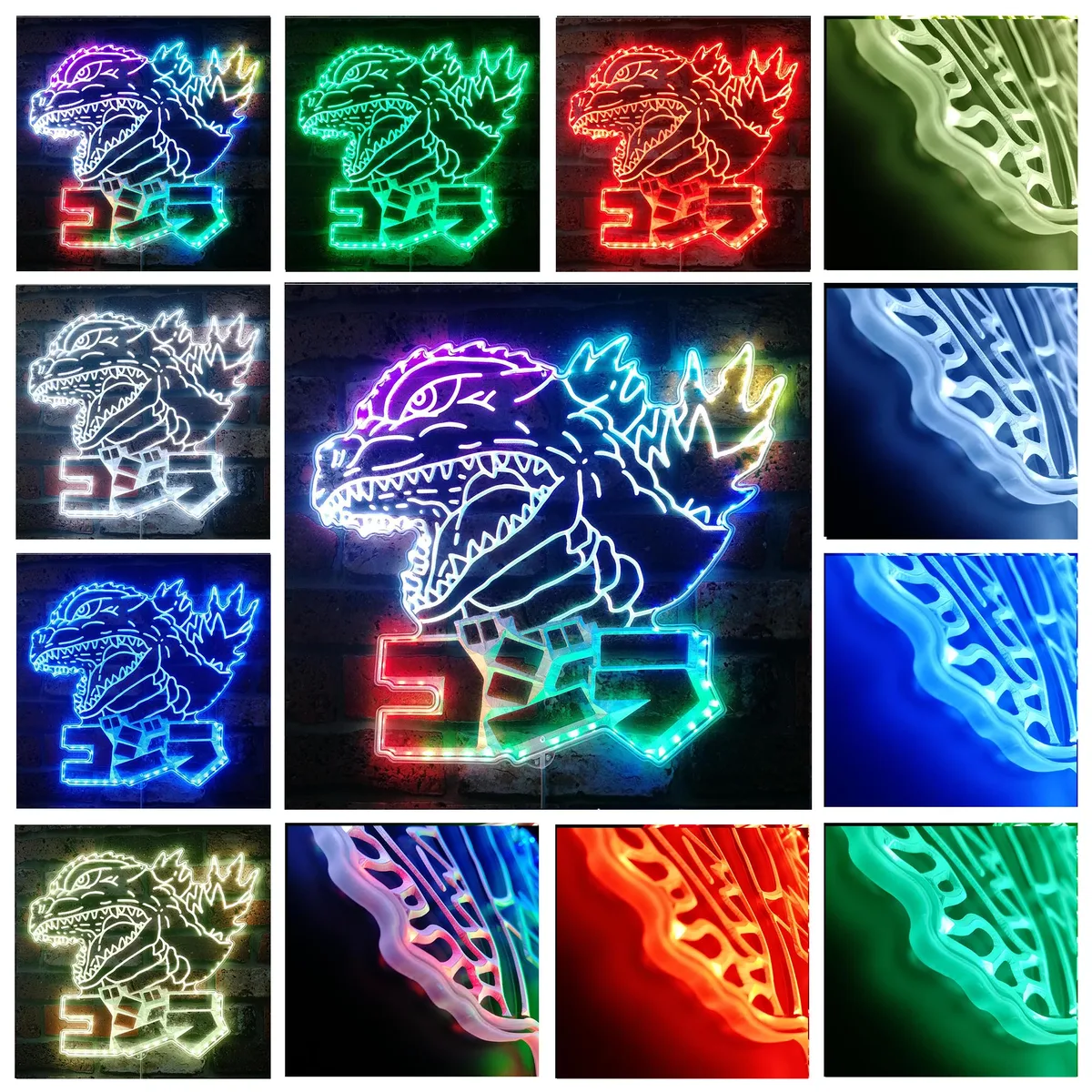 Godzilla Kaiju Art RGB LED Sign