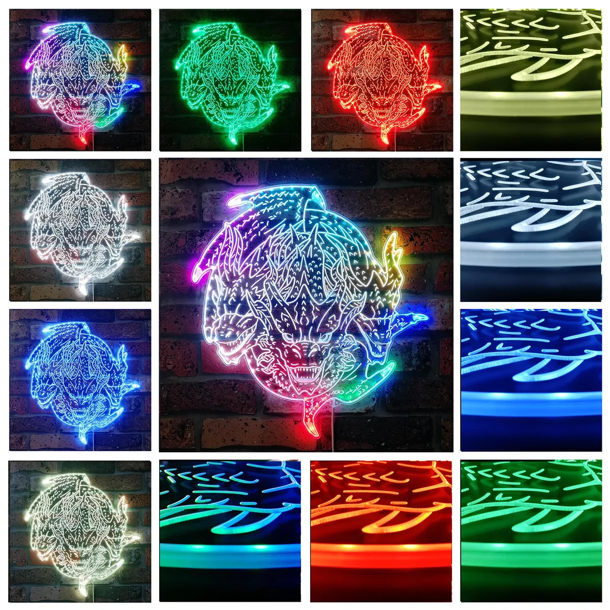 Godzilla King Ghidorah RGB LED Sign