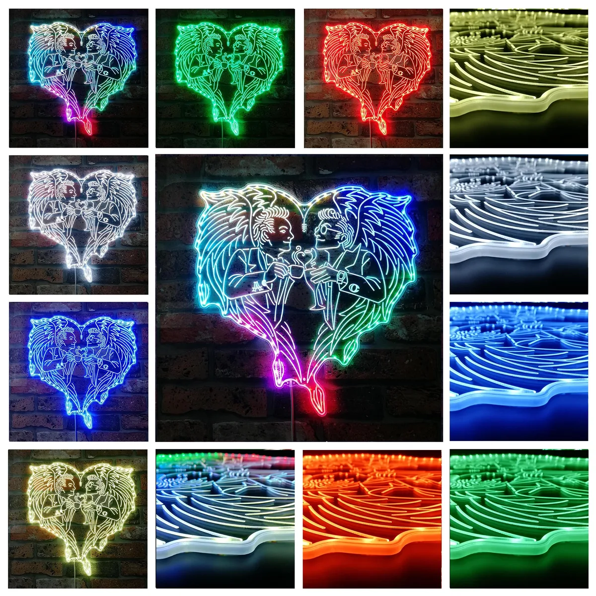 Good Omens Aziraphale and Gabriel RGB LED Sign