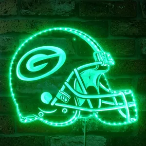 Green Bay Packers Helmet Logo RGB LED Sign