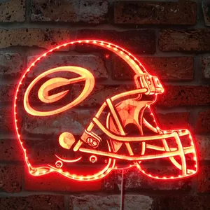 Green Bay Packers Helmet Logo RGB LED Sign