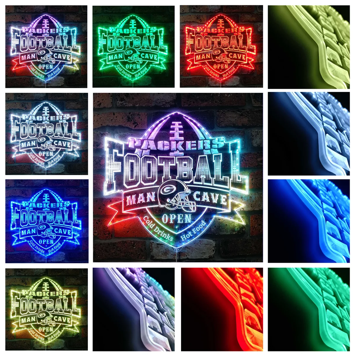Green Bay Packers Man Cave RGB LED Sign
