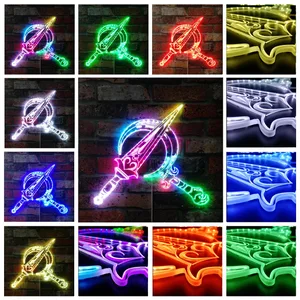 Hades 2 Melinoe Dagger and Sickle RGB LED Sign