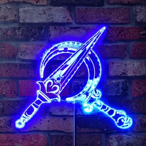 Hades 2 Melinoe Dagger and Sickle RGB LED Sign