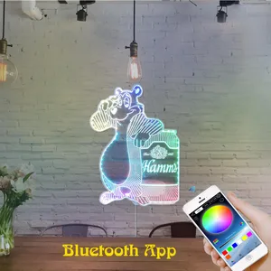 Hamm's Beer Hamms Bear with Can RGB LED Sign