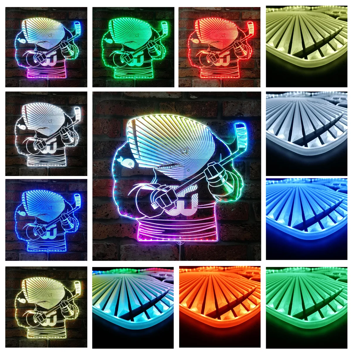 Hartford Whalers Bardown RGB LED Sign