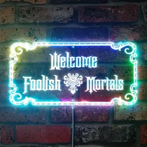 Haunted Mansion Welcome Foolish Mortals RGB LED Sign