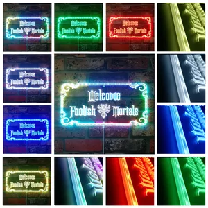 Haunted Mansion Welcome Foolish Mortals RGB LED Sign