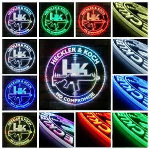 HK Heckler & Koch No Compromise Logo RGB LED Sign