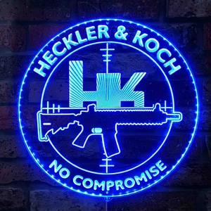 HK Heckler & Koch No Compromise Logo RGB LED Sign