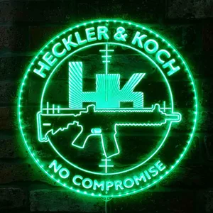 HK Heckler & Koch No Compromise Logo RGB LED Sign