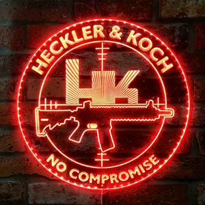 HK Heckler & Koch No Compromise Logo RGB LED Sign