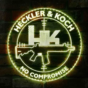 HK Heckler & Koch No Compromise Logo RGB LED Sign