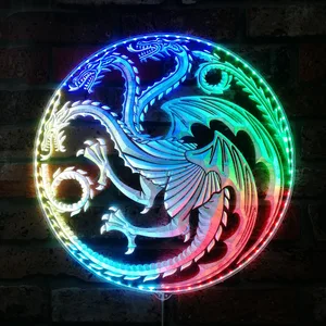 House of the Dragon Logo RGB LED Sign