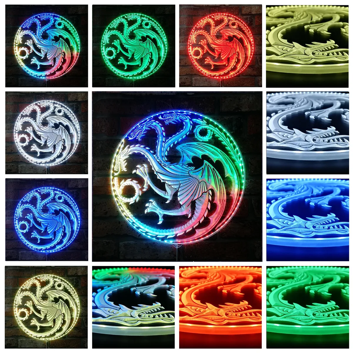 House of the Dragon Logo RGB LED Sign