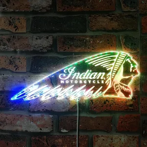 Indian Motorcycle Logo RGB LED Sign