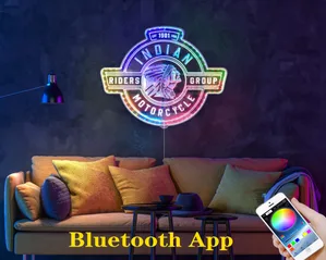 Indian Motorcycle Riders Group Est 1901 RGB LED Sign