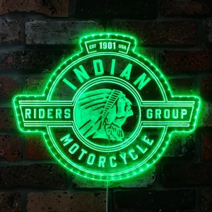 Indian Motorcycle Riders Group Est 1901 RGB LED Sign