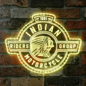 Indian Motorcycle Riders Group Est 1901 RGB LED Sign