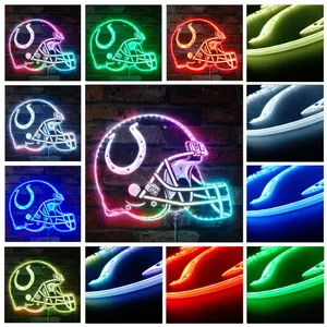 Indianapolis Colts Helmet Logo RGB LED Sign